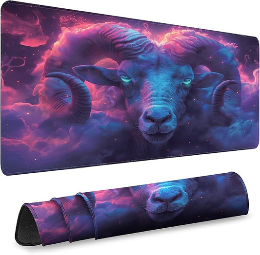 Gaming Desk Mat with Silky Smooth Surface & Exquisite Patterns,31.5x11.8 Inches Large-Sized Mouse Pad, Perfect for Extended Gaming,Work,and Home Office Decor (Taurus 1)