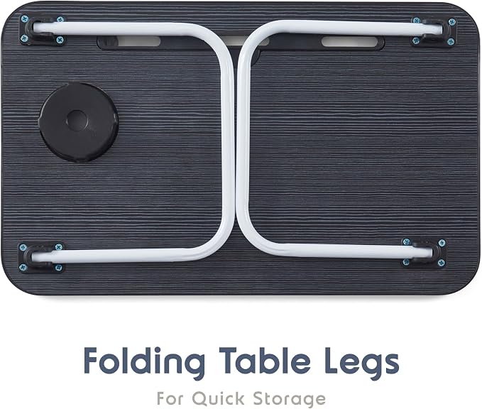 Laptop Bed Tray Table, Laptop Stand, Portable Lap Desks with Foldable Legs, Reading Desk for Sofa Couch Floor - Small