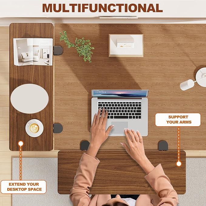 Ergonomics Desk Extender Tray, Foldable Keyboard Extender Tray Clamp On | Large Size Foldable Keyboard Extender, Computer Keyborad Tray, Desk Extension Board Armrest Support for Home and Office