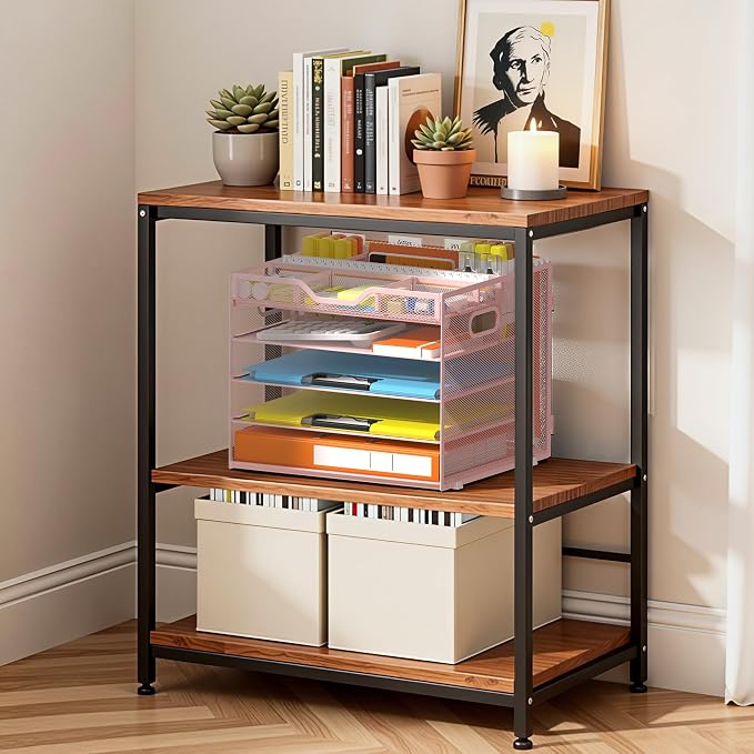 Docnest 5 Tier Letter Tray with Hanging File Organizer-Mesh Desk Organizer-Desktop Storage Box Built in Pen Holder and Handles, File Folder Holder for Mail Documents Office Supplies-Pink