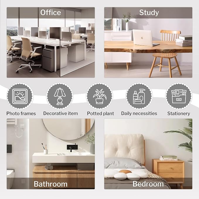 Jerry & Maggie Desktop Organizer Office Storage Rack Adjustable Wood Display Shelf Birthday Gifts Toy Home Decor Free Style Rotation Display True Natural Stand Shelf (Gray Oak/2 Pack)