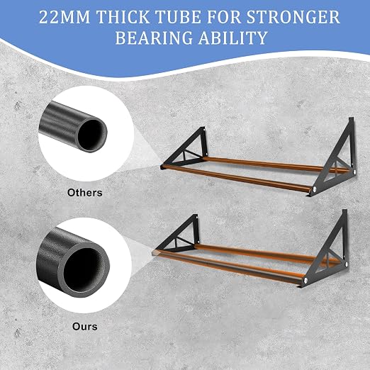 Wall Mount Filament Storage Rack- 22mm Thicken Wall Mount 3D Printer Filament Storage Shelf, 2 Tier Heavy Duty Metal Shelf for PLA/ABS/TPU Filaments Organized, 20pcs 1KG Printing Spool Holder