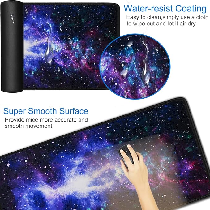 Large Mouse Pad, 31.5x15.7 inch Large Gaming Extended Computer Keyboard Mouse Mat, Water Resist Non-Slip Mousepad Rubber Base Long XXL Desk Mouse Pad for Work & Gaming, Office & Home
