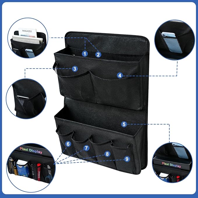 Desk Side Storage, Sesktop Storage Pouch, Drill-free Laptop Holder, Clip-on Multifunctional Laptop Stand with Pen Holder, Hanging Desktop Storage Rack for Home Offices