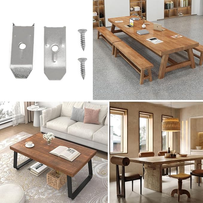 12 Sets Table Leaf Levelers & Locks with Sliding Aligner Bars, Heavy Duty Table Extension Hardware for Dining Tables, Desks, Buffets & Cabinets, Metal Horizontal Buckle Latches Connectors (Silver)
