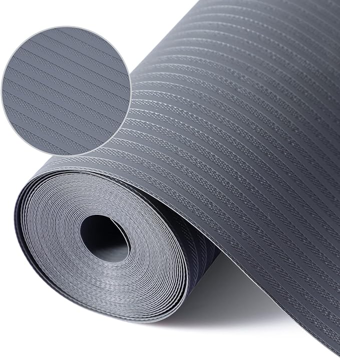 Mcrbeay Shelf Liner Non Adhesive, Washable Cabinet Liners for Shelves, Waterproof Durable Non-Slip Drawer Liners for Kitchen Cabinets, Cupboard, Pantry, Gray 14" X 20'