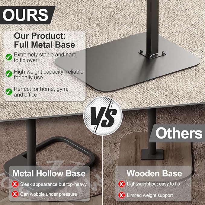 HzTinT TV Tray Table, Adjustable Height & 360° Swivel Couch Table with Heavy-Duty Metal Base that Slides Under Sofa, C-Shaped Side Table for Living Room, Bedroom, Bathroom, Study, and Small Spaces