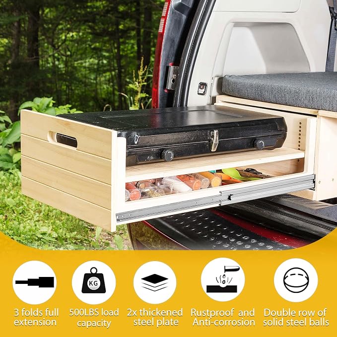 YENUO Heavy Duty Drawer Slides 12 14 16 18 20 22 24 26 28 30 32 34 36 38 40 44 48 52 56 60 Inch Full Extension Side Mount Ball Bearing Long Rails Track Guide Glides Runners Load 450 Lbs 1 Pair