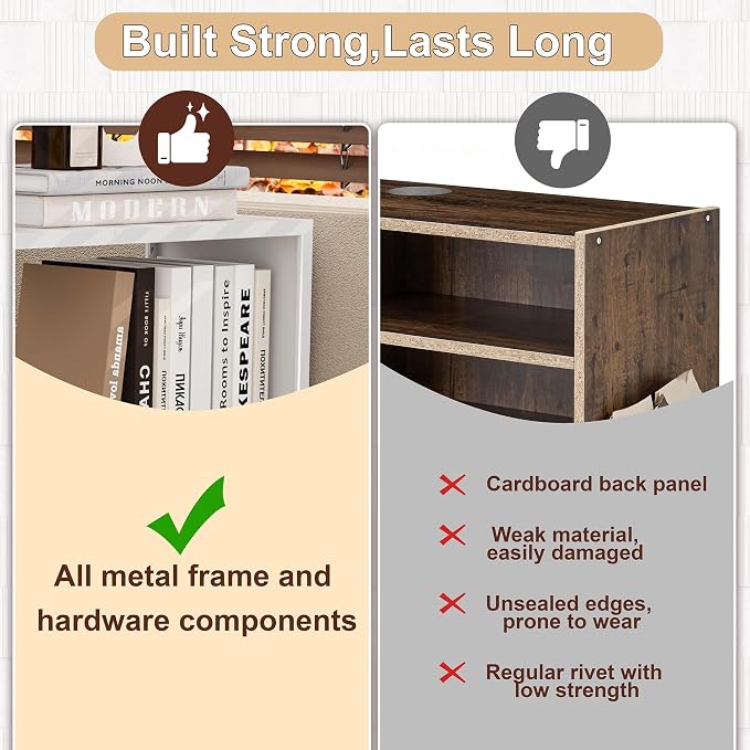 3 Tier Small Book Case, Space-Saving Corner Shelf for Desk Side, Under Desk, Sofa Side & Bedroom, Expand Your Storage in Small Spaces, Home, Office & Apartment Organizer