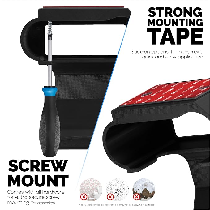 BRAINWAVZ Under Desk Mount & Game Controller Hanger for SteelSeries Arctis Nova Pro, Elite and Pro Omni Wireless Base Station – Easy Install with Screws or VHB Tape – Clean, Organized Gaming Setup