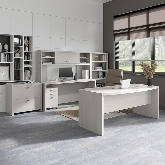 Bush Business Furniture Echo Desk Return/Bridge, Gray Sand