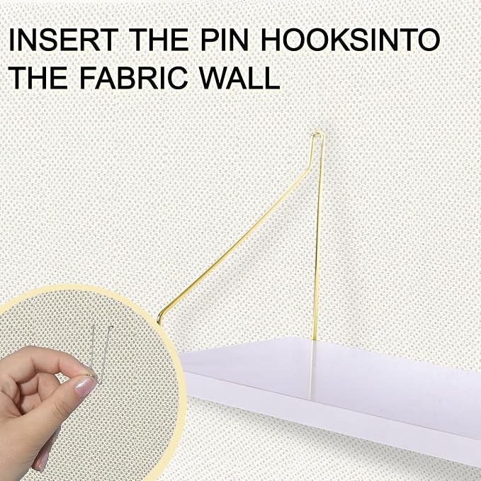 2-Pack Cubicle Shelf For Fabric Walls With Hooks：12x6.0in White Wooden Cubicle Shelf Hanging Gold Bracket Use For Office Cubicle Accessories For Office Stylish Cubicle Decorations For Women Desk