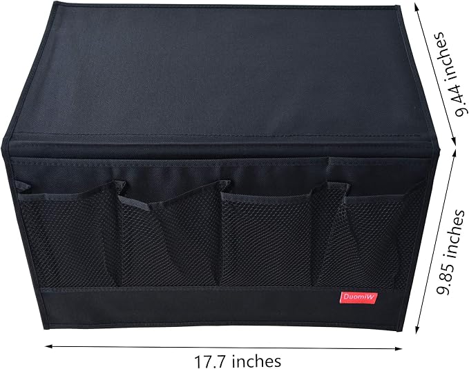 6 Pockets Bedside Storage Organizer, Bedside Caddy, Table Cabinet Storage Organizer, TV Remote Control, Phones, Magazines, Tablets, Accessories (Light Black)