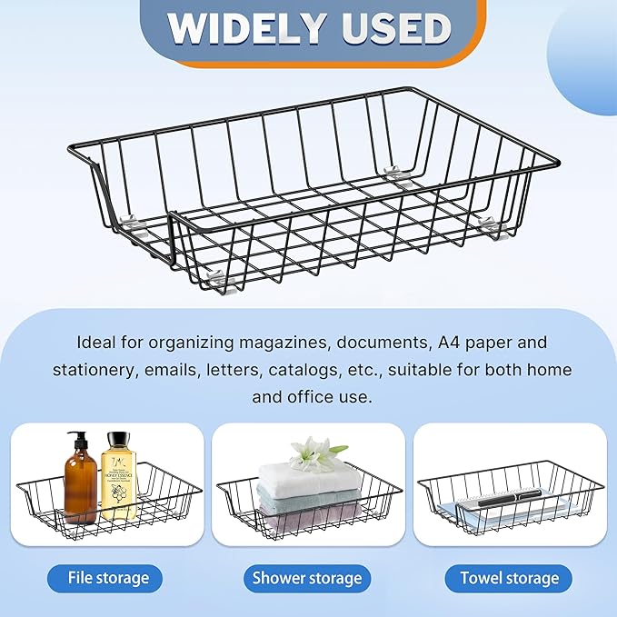 Gawerk Letter Desk Tray Organizer, A4 File Tray Magazine Files Storage Basket Organizer Bin (2)