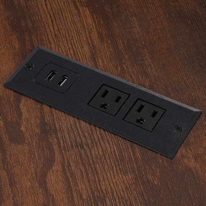 Corner Desk with Outlets and USB Ports, 26.77x26.77x29.53in Triangle Desk with Storage for Home Office, Workstation, Living Room, Bedroom, Small Space (Brown)