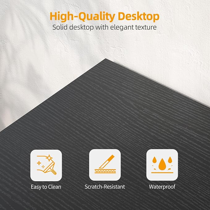 TIQLAB L Shaped Computer Desk with Power Outlets, 55 Inch Small Corner Desk with Reversible Shelves, Gaming Desk Computer Table Study Writing Table for Home Office Bedroom Small Space, Black