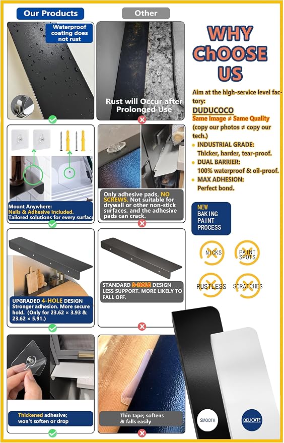 Metal Kitchen Refrigerator Gap Partition Countertop Gap Extension Board, Refrigerator Side Partition, Gap Covers Between Countertop And Walls, No Drill (Black, 7.87 * 7.87inch)