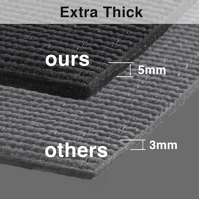 PABUSIOR Under Sinks Cabinet Liner: 5MM Thick Foam Kitchen Shelf Liners 22" x 82.7 Inch - Black Strong Grip Non-Slip Easy to Cut Large Tool Box Drawer Mat for Garage Shelving