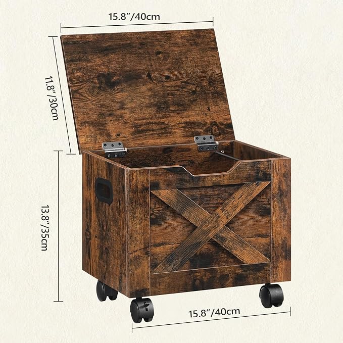 MAHANCRIS Rolling Filing Cabinet, Small File Cabinet Under Desk with Single Drawer, Hanging File Organizer for A4/Letter-Size Documents, Organizer Box, for Home Office, Rustic Brown FCRB4001