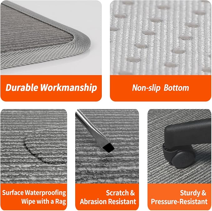 Heated Floor Mat Under Desk for Foot Warmer - Wider Electric Space Heaters 110V Adjustable Temperature Heating Pad - Carbon Crystal & Energy Saving Feet Warmers for Office,Home (Carpet Grain)