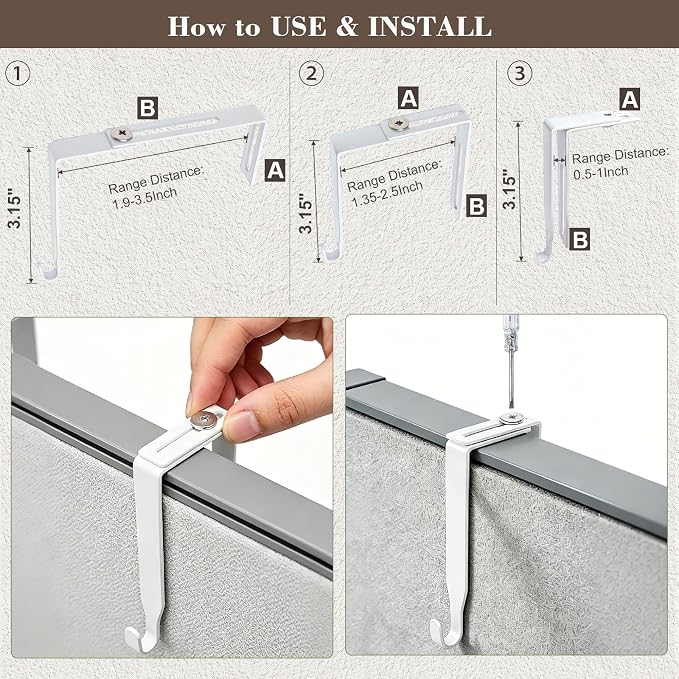 2 Tier Cubicle Shelf Hanging - 11.8 Inch Office Cubicle Wall Shelf with Rope Adjustable Hooks, Office Desk Accessories for Office Decor, Organizer, Storage in Workspaces(Brown)
