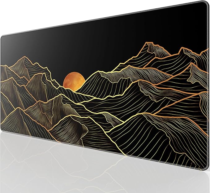 KTRIO Large Gaming Mouse Pad, Desk Mat, 31.5 x 15.7 in, Bright Rise, XXL | Smooth Micro-Weave Surface, Artistic Pattern Design, Non-Slip Rubber Base, Durable Stitched Edges, Office & Home Use