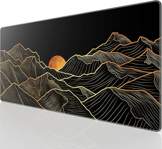 KTRIO Large Gaming Mouse Pad, Desk Mat, 31.5 x 15.7 in, Bright Rise, XXL | Smooth Micro-Weave Surface, Artistic Pattern Design, Non-Slip Rubber Base, Durable Stitched Edges, Office & Home Use