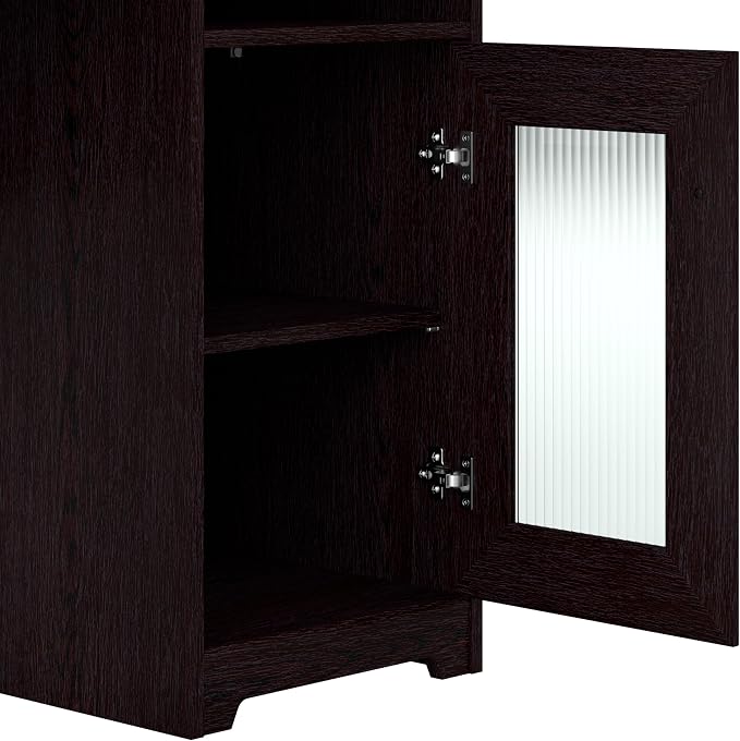 Bush Home Cabot Desk Return with Storage in Espresso Oak