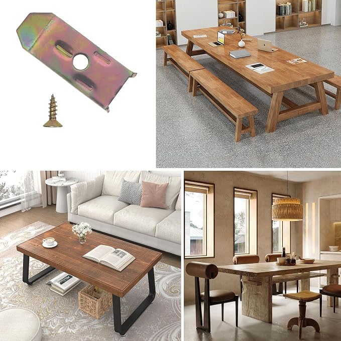12 Sets Table Leaf Levelers & Locks with Sliding Aligner Bars, Heavy Duty Table Extension Hardware for Dining Tables, Desks, Buffets & Cabinets, Metal Horizontal Buckle Latches Connectors (Color Zinc)