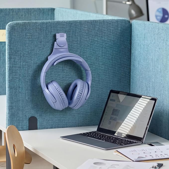 5 Set Fabric Wall Headphones Hook for Cubicle Organization Headset Stand for Desk Office Accessories Cubicle Decorations (Blue Series)