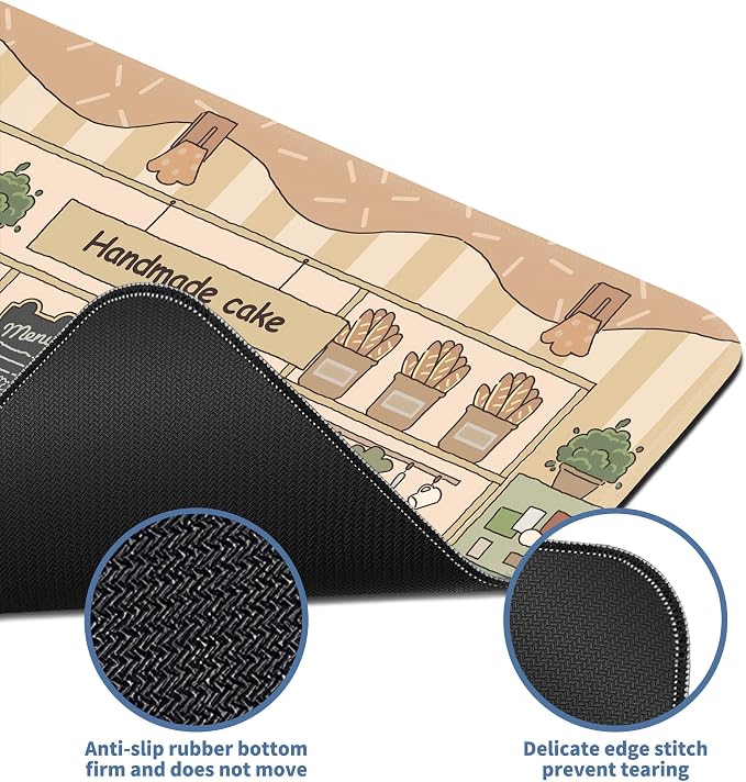 Cute Mouse Pad Large Desk Mat Extended Keyboard Pad Funny XL Mousepad with Non-Slip Base and Stitched Edge Kawaii Bear Mouse Mat Desk Pad 31.5 x 11.8 in Mouse Pads for Desk Decor Home Office Gaming
