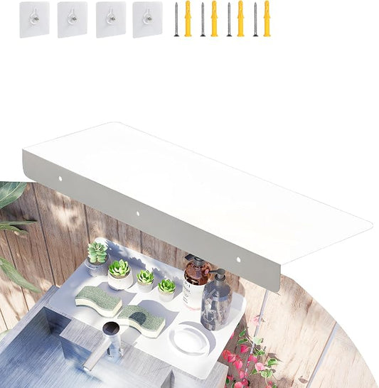 Metal Kitchen Refrigerator Gap Partition Countertop Gap Extension Board, Refrigerator Side Partition, Gap Covers Between Countertop And Walls, No Drill (White, 15.75 * 7.87nch)