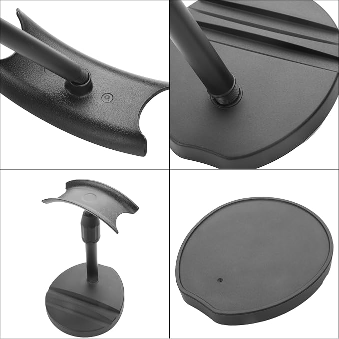 YAODHAOD Desktop Headphone Stand, Universal Headphone Holder with Phone Holder,Anti-Slip Base, for Desk, Office, Home Headphones Support Accessory (Black)