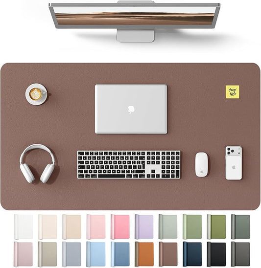 YSAGi Leather Desk Protector, Office Mat, Large Mouse Mat, Non-Slip PU Leather Blotter, Laptop Desk Mat, Waterproof Writing Pad for Office and Home(Chocolate, 40" x 24")
