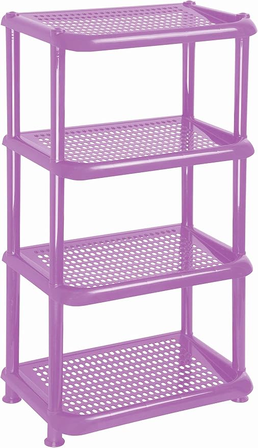 Mintra Home Light Duty Plastic Storage Racks (Rectangular Rack, Lavender)