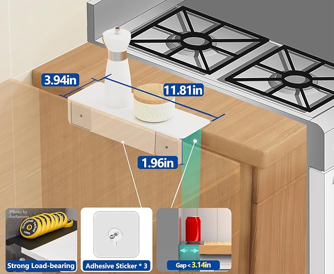 Metal Kitchen Refrigerator Gap Partition Countertop Gap Extension Board, Refrigerator Side Partition, Gap Covers Between Countertop And Walls, No Drill (White, 11.81 * 3.93inch)