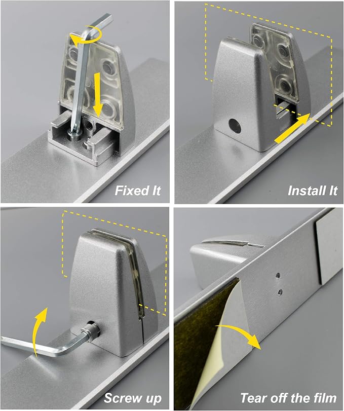 Sneeze Guard Clamp Bracket 4 Pcs Shield Base for Countertops, Heavy Duty Aluminum Partition Stand for Clear Acrylic Desktop Reception