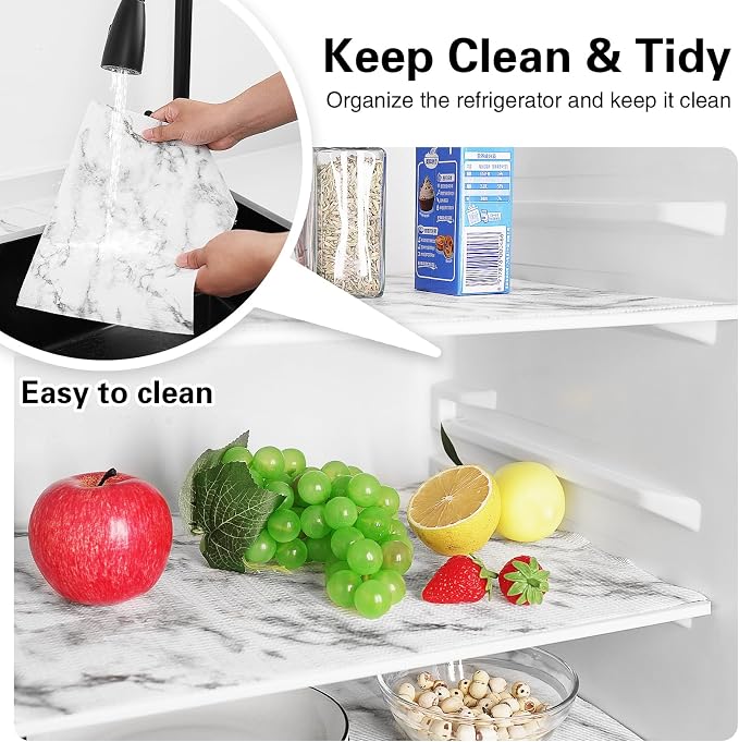 Drawer and Shelf Liner for Kitchen Cabinet,Non-Adhesive Cabinet Liner 12in x 20FT,Waterproof Shelf Paper Non-Slip Mats Cupboard Liners Contact Protect Dresser/Shelves/Table-Marble