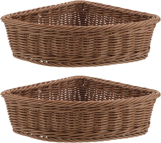 KICHOUSE 2pcs Triangular Organizer Baskets - Corner Cabinet Turntable Organizer Kitchen Storage Bins Plastic Rotating Cabinet For Home Kitchen Fruit Vegetable