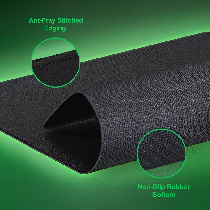 LifeTrim Huge 46”x17” 5mm Gaming Mouse Pad Large Mouse Pad for Desk Gaming Giant Black XXL Thick Long Extra Large Extended Big Gamer Desk Mat