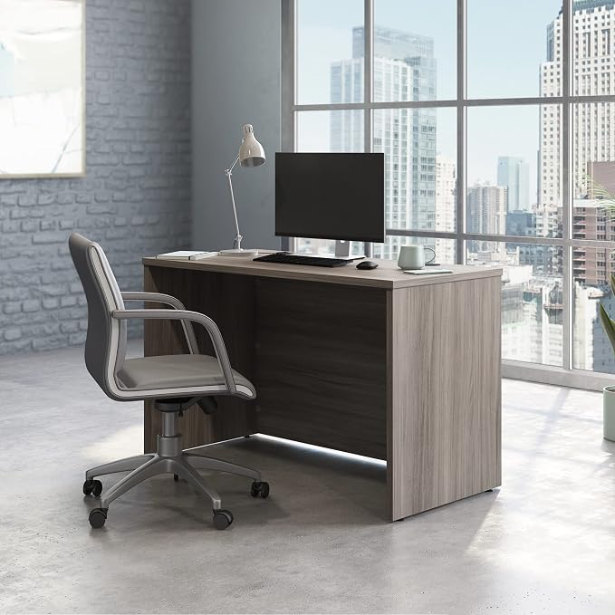 OfficeWorks by Sauder Affirm 48x24 Desk Shell/cred/Return, Hudson Elm Finish