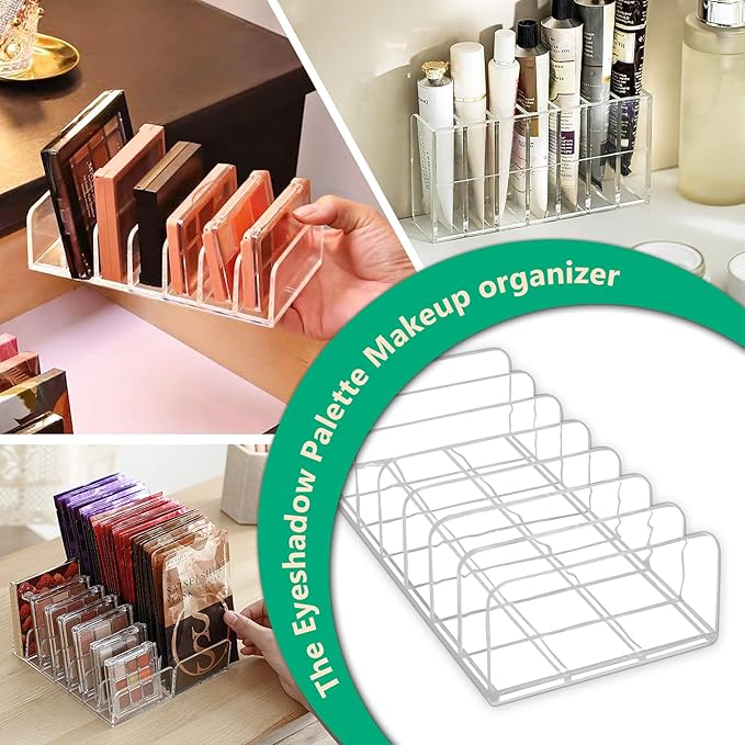 2 Packs Acrylic Mail Organizer Plastic Desk Cash Tray,7 Section Divided Vanity Organize Holder Vertical Letter Sorter for Desktop, Bill, Document, Notebook