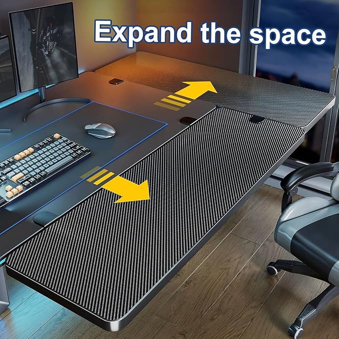 Foldable Desktop Extension Shelf,Wide-Base Support Frame for Expanding Table-Edge Storage,Sturdy and Heavy-Duty,Easy Installation Without Drilling(80x20cm/31.5x7.9in)