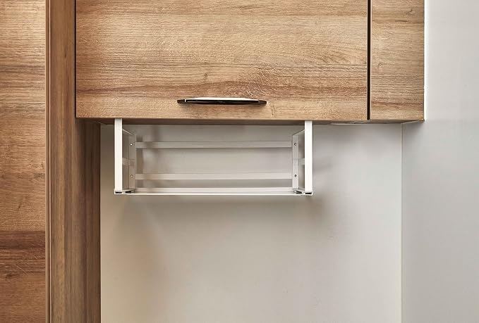 Nxconsu 2 Pack Large Heavy Duty Under Cabinet Organizer, Slide-Under Shelf Basket with Solid Metal Bottom, Hanging Pantry Shelf for Kitchen Cupboard Bookshelf Closet, Holds 30 lbs, White, 16.14"
