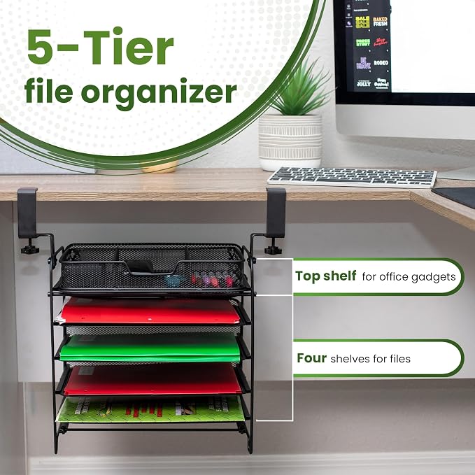 File Organizer that Attaches Under the Desk