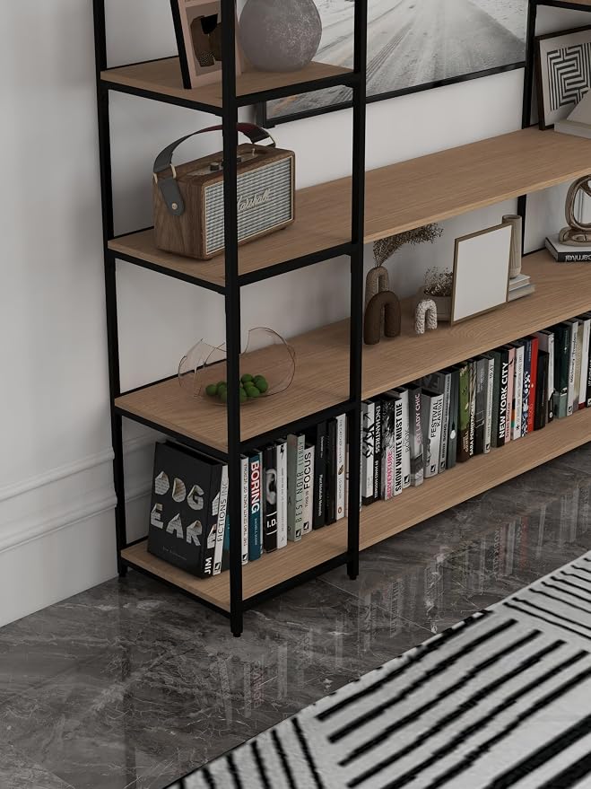 CB Home Square Wide Wide 6-Tier Entertaiment Centre - Modular Shelving System Customizable with 30+ Free Combinations- Contract Grade Quality