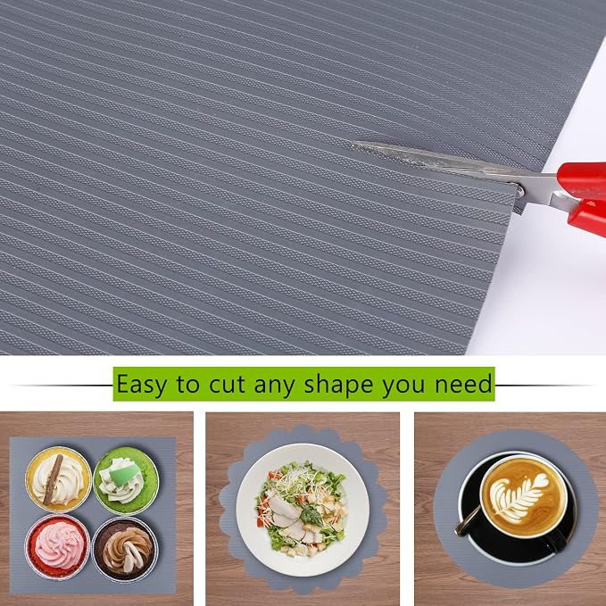 Drawer and Shelf Liner, Shelf Liner Non Adhesive Refrigerator Mats Washable, No Odor Plastic Pantry Liners Wire Shelf Paper Drawer Liner for Cupboard Kitchen
