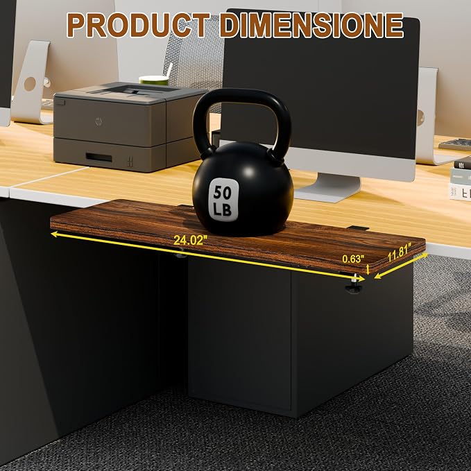 Ergonomic Desk Extender Tray, 24.02"×11.81" Clamp-On Arm Rest Shelf, 90° Foldable Computer Elbow Support for Office Home, Space-Saving Keyboard Mouse Tray (Vintage Burnt Color)