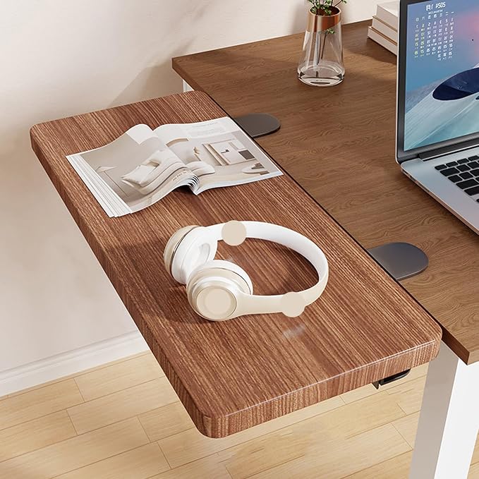Metallic,50*20,Desk Extender Tray, 27.5" x 7.8" Clamp On Desk Shelf, Desk Extension with rounded-edge, Table Desk Arm Rest, Clamp On Keyboard Tray for Office and Home, Workstation Organizer
