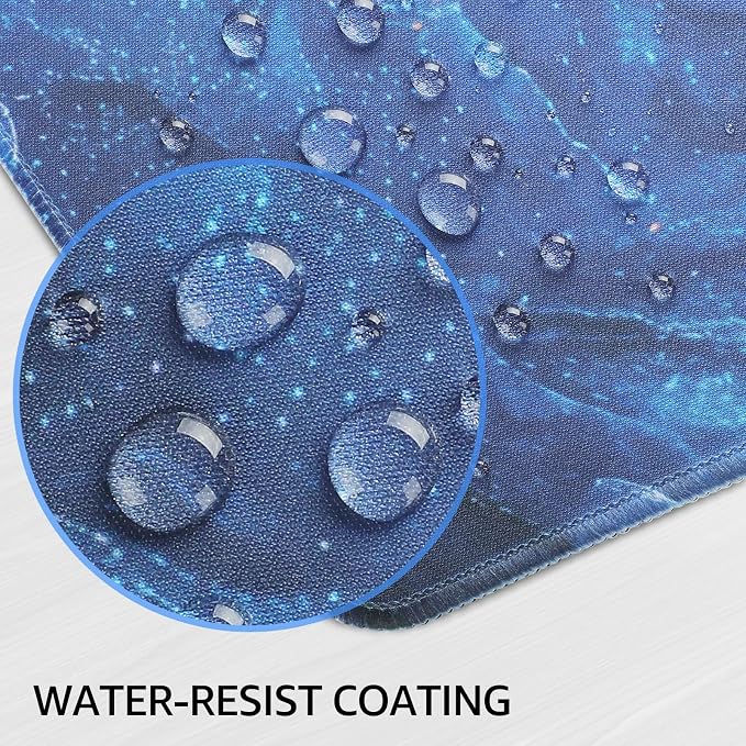 KTRIO Large Gaming Mouse Pad, Desk Mat, 31.5 x 11.8 in, Blue Marble, XL | Smooth Micro-Weave Surface, Artistic Pattern Design, Non-Slip Rubber Base, Durable Stitched Edges, Office & Home Use